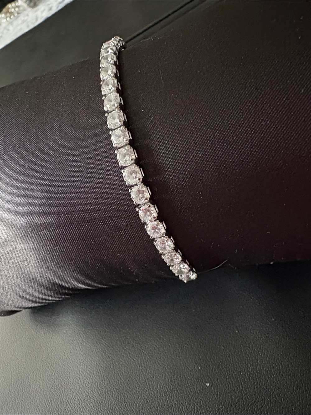 Classic Silver Tennis Bracelet with Clear Stones - Women Jewelry